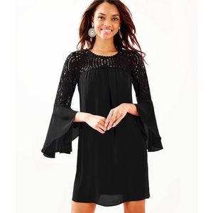 Lilly Pulitzer Black Lace Sleeve Dress
